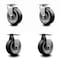 Service Caster 5 Inch Rubber on Aluminum Caster Set with Roller Bearings 2 Swivel 2 Rigid SCC-20S520-RAR-2-R-2 - alternate 1